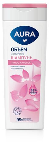 Изображение товара Шампунь для волос Aura Объем и Свежесть, 380 мл