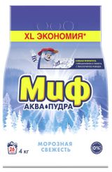 Изображение товара Стиральный порошок «Миф» Аквапудра Морозная свежесть, 4 кг (26 стирок)