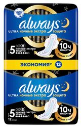 Изображение товара Прокладки гигиенические Alway Ultra Night экстра защита размер 5, 12 шт