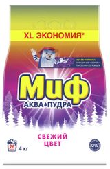 Изображение товара Стиральный порошок «Миф» Аквапудра Свежий цвет, 4 кг (26 стирок)