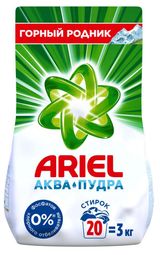 Изображение товара Стиральный порошок Ariel Автомат Горный родник, 3 кг (20 стирок)