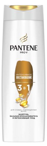 Изображение товара Шампунь для волос Pantene Pro-V 3 в 1 Интенсивное Восстановление для поврежденных и ослабленных волос, 360 мл