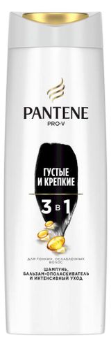 Изображение товара Шампунь для волос Pantene Pro-V 3 в 1 Густые и крепкие для тонких и ослабленных волос, 360 мл