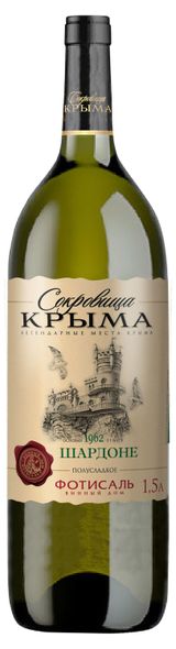 Изображение товара Вино «Сокровища Крыма» Шардоне белое полусладкое Россия, 1,5 л 