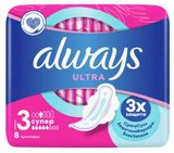 Изображение товара Прокладки гигиенические Always Ultra Super Single Plus с крылышками размер 3, 8 шт