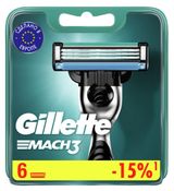 Изображение товара Сменные кассеты для мужской бритвы Gillette Mach3, 6 шт