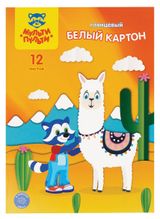 Изображение товара Картон белый «Мульти-пульти» Приключения Енота мелованный А4, 12 листов