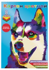 Изображение товара Набор цветного картона Centrum двусторонний, 8 цветов 8 листов, 1 шт, в ассортименте