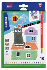Изображение товара Карандаши цветные Berlingo SuperSoft Жил-был кот, 18 цветов