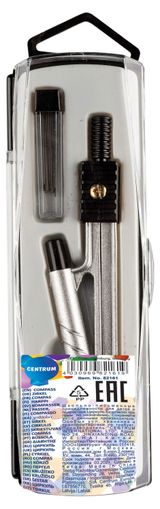 Изображение товара Набор чертежный Centrum циркуль металлический с пишущим узлом + стержни