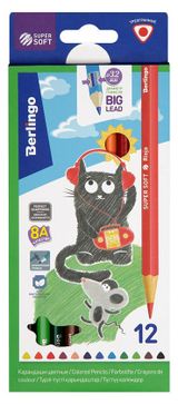 Изображение товара Карандаши цветные Berlingo SuperSoft Жил-был кот, 12 цветов