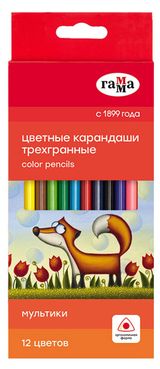 Изображение товара Карандаши цветные «Гамма» Мультики, 12 цветов