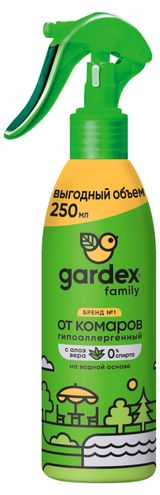 Изображение товара Спрей от комаров Gardex с алоэ вера 0% спирта, 250 мл