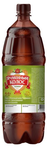 Изображение товара Пиво «Ячменный Колос» Живое светлое фильтрованное, 1 л