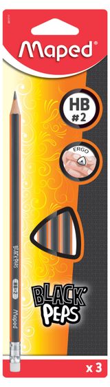 Изображение товара Карандаш чернографитный Maped с ластиком HB, 3 шт