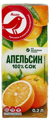 Изображение товара Сок АШАН Красная птица апельсиновый с 3 лет, 200 мл