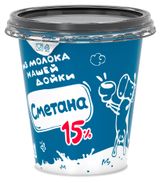 Изображение товара Сметана «Из молока Нашей дойки» 15% БЗМЖ, 300 мл