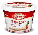 Изображение товара Сыр творожный President Овощи на гриле БЗМЖ, 140 г