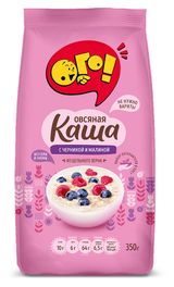Изображение товара Каша овсяная «ОГО!» с черникой и малиной, 350 г