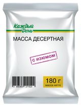 Изображение товара Масса десертная «Каждый день» с изюмом брикет 18% ЗМЖ, 180 г