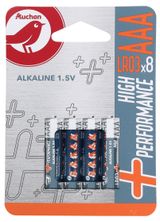 Изображение товара Батарейки АШАН Красная птица Premium алкалиновые AAA LR03, 8 шт