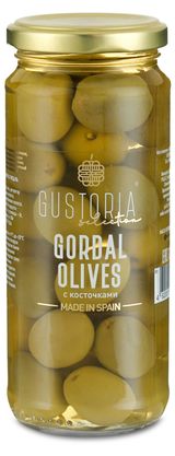 Изображение товара Оливки Gustoria зеленые с костью, 358 мл
