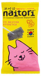 Изображение товара Чипсы Naitori Нори из сушеных морских водорослей со вкусом креветки, 3 г