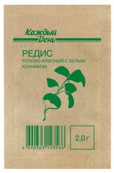 Изображение товара Семена Редис «Каждый день» Розово-красный с белым кончиком, 2 г