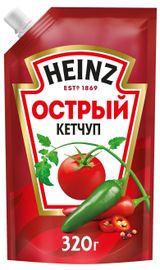 Изображение товара Кетчуп томатный Heinz Острый, 320 г