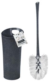 Изображение товара Набор для туалета Spin&Clean Stone с гибкой щетиной с высокой подставкой темный камень, 101х121х440 мм