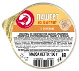 Изображение товара Паштет АШАН Красная птица с печенью цыпленка, 100 г