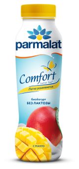 Изображение товара Биойогурт питьевой Parmalat Comfort манго безлактозный 1,5% БЗМЖ, 290 г