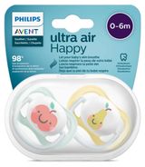 Изображение товара Пустышка Philips Avent ultra air SCF080/17 силиконовая с футляром для хранения и стерилизации 0-6 мес, 2 шт