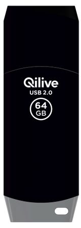 Изображение товара Флешка Qilive USB 2.0 с колпачком пластик черная, 64GB