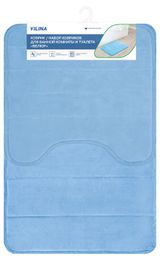 Изображение товара Набор ковриков для ванны и туалета «Вилина» голубой, 50х50/50х80 см