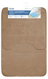 Изображение товара Набор ковриков для ванны и туалета «Вилина» мокко, 50х50/50х80 см