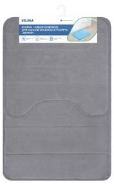 Изображение товара Набор ковриков для ванны и туалета «Вилина» светло-серый, 50х50/50х80 см