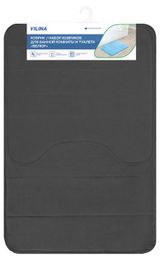 Изображение товара Набор ковриков для ванны и туалета «Вилина» черный, 50х50/50х80 см