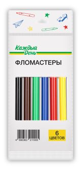 Изображение товара Фломастеры «Каждый день», 6 цветов