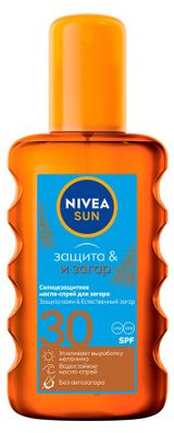 Изображение товара Масло-спрей для загара NIVEA Sun Защита и загар водостойкое Spf 30, 200 мл