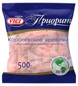 Изображение товара Креветки VICI Королевские варено-мороженные в панцире 30/40, 500 г