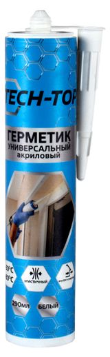 Изображение товара Герметик TECH-TOP Универсальный акриловый белый, 290 мл