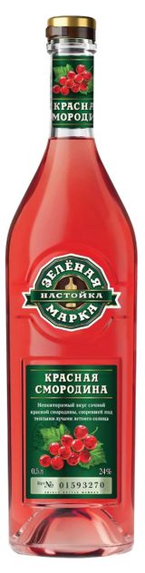 Изображение товара Настойка «Зеленая марка» Красная смородина Россия, 0,5 л