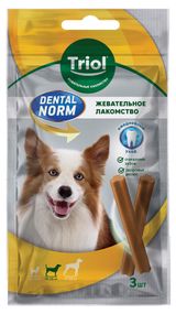 Изображение товара Лакомство для собак средних пород Triol Dental Norm Палочки жевательные, 75 г