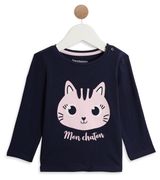 Изображение товара Футболка для девочки InExtenso Mon chaton синяя