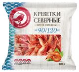 Изображение товара Креветки АШАН Красная птица 90/120 варено-мороженые, 500 г