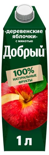 Изображение товара Нектар «Добрый» Деревенские яблочки, 1 л