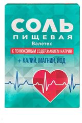 Изображение товара Соль пищевая «Валетек» с пониженным содержанием натрия + калий магний йод, 350 г