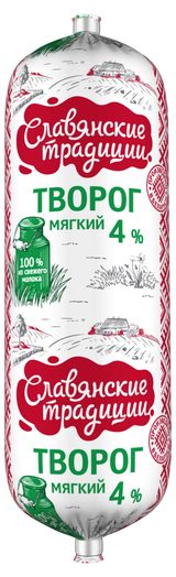 Изображение товара Творог мягкий «Славянские традиции»  4% БЗМЖ Беларусь, 400 г