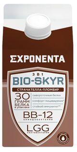 Изображение товара Напиток кисломолочный Exponenta Bio-Skyr 3 в 1 страчателла-пломбир без добавления сахара Беларусь охлажденный, 500 г